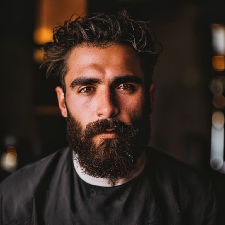 Cliente antes del corte y barba